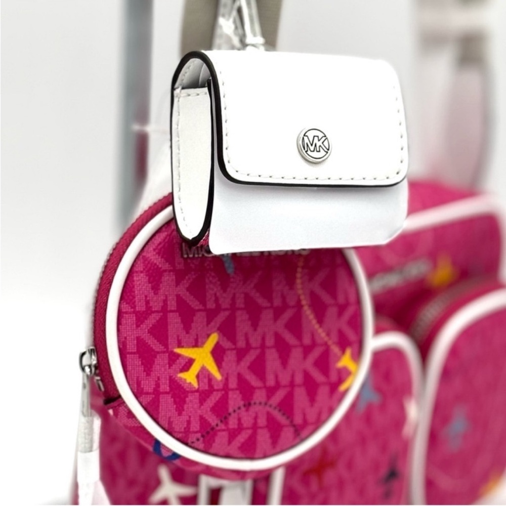 Michael Kors Jet Set Signature Logo Crossbody Bag w Case for Apple AirPods Pro - Picture 5 of 12